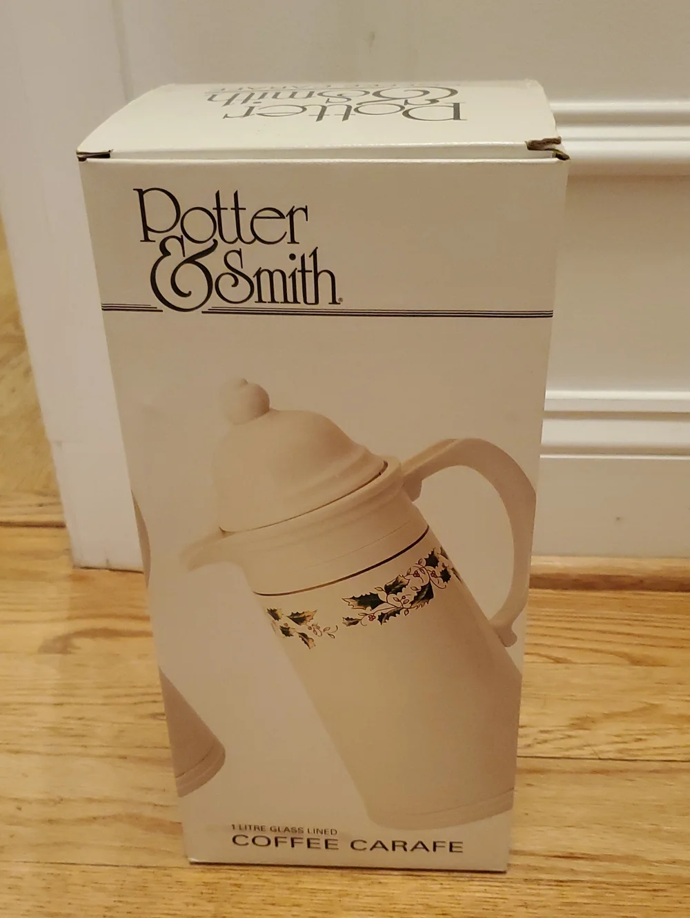Holiday Holly & Berry Vintage Coffee Carafe